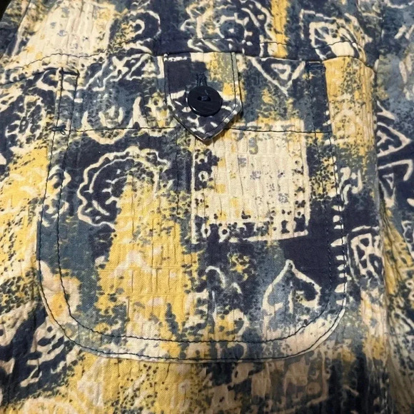 Christopher & Banks Blue/Yellow Zip Up Jacket 3/4 Sleeve Stretch Woman's Sz M - Picture 5 of 7